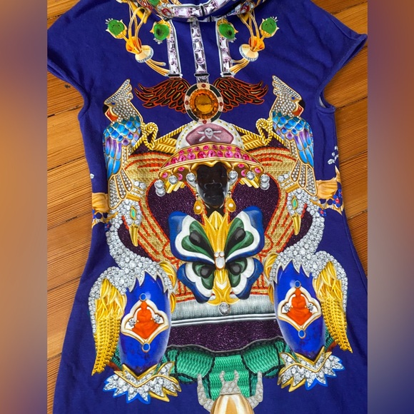 Mary Katrantzou totem gemstone tribal multicolor elastic bodycon midi dress - Picture 3 of 9